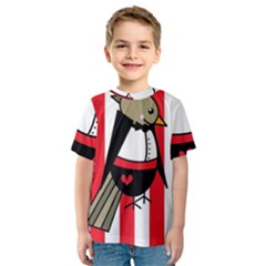 Bird Cute Design Cartoon Drawing Kids  Sport Mesh Tee