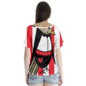 Bird Cute Design Cartoon Drawing V-Neck Flutter Sleeve Top View2