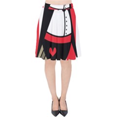 Bird Cute Design Cartoon Drawing Velvet High Waist Skirt by Celenk