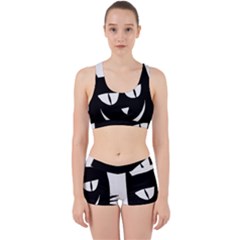 Cat Vector Clipart Figure Animals Work It Out Sports Bra Set