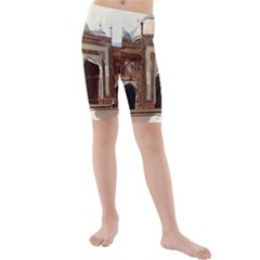 Agra Taj Mahal India Palace Kids  Mid Length Swim Shorts by Celenk