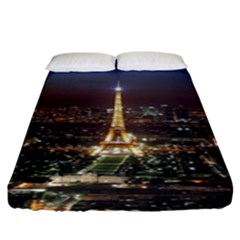 Paris At Night Fitted Sheet (king Size) by Celenk