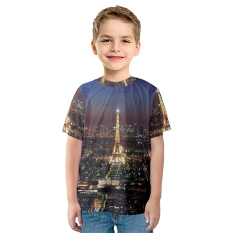 Paris At Night Kids  Sport Mesh Tee by Celenk