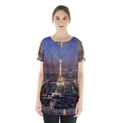 Paris At Night Skirt Hem Sports Top by Celenk