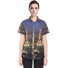 Paris At Night Women s Short Sleeve Shirt