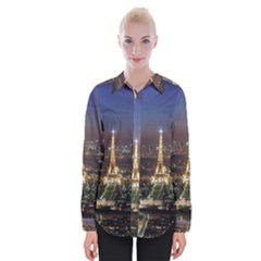 Paris At Night Womens Long Sleeve Shirt