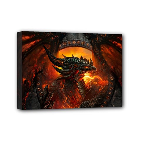 Dragon Legend Art Fire Digital Fantasy Mini Canvas 7  X 5  by Celenk