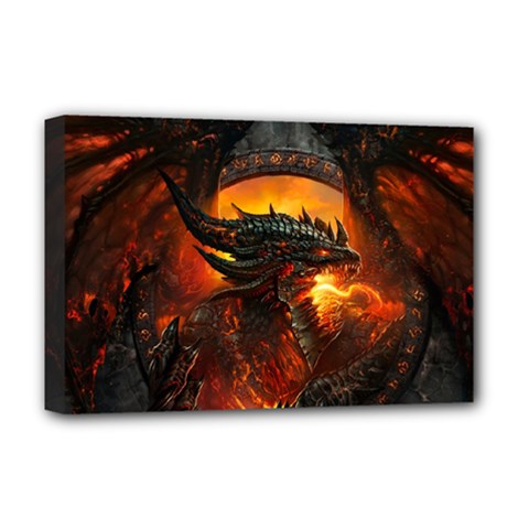 Dragon Legend Art Fire Digital Fantasy Deluxe Canvas 18  X 12   by Celenk