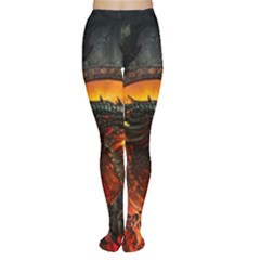 Dragon Legend Art Fire Digital Fantasy Women s Tights by Celenk