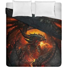 Dragon Legend Art Fire Digital Fantasy Duvet Cover Double Side (california King Size) by Celenk