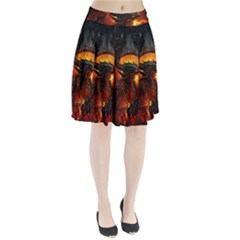 Dragon Legend Art Fire Digital Fantasy Pleated Skirt by Celenk