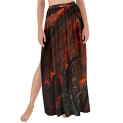 Dragon Legend Art Fire Digital Fantasy Maxi Chiffon Tie-up Sarong