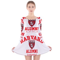 Harvard Alumni Just Kidding Long Sleeve Velvet Skater Dress by Celenk