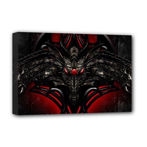 Black Dragon Grunge Deluxe Canvas 18  X 12   by Celenk