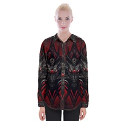 Black Dragon Grunge Womens Long Sleeve Shirt