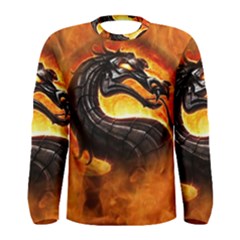 Dragon And Fire Men s Long Sleeve Tee by Celenk