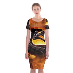 Dragon And Fire Classic Short Sleeve Midi Dress