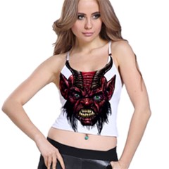 Krampus Devil Face Spaghetti Strap Bra Top by Celenk