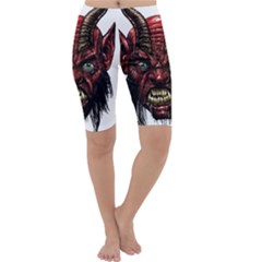 Krampus Devil Face Cropped Leggings  by Celenk