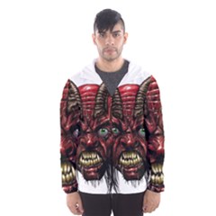 Krampus Devil Face Hooded Wind Breaker (men) by Celenk