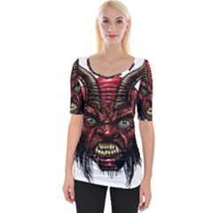 Krampus Devil Face Wide Neckline Tee