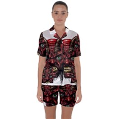 Krampus Devil Face Satin Short Sleeve Pyjamas Set