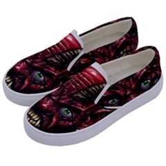 Krampus Devil Face Kids  Canvas Slip Ons