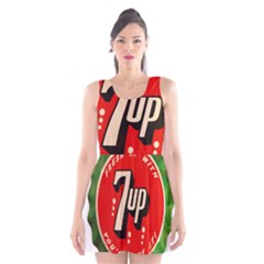 Fresh Up With  7 Up Bottle Cap Tin Metal Scoop Neck Skater Dress by Celenk