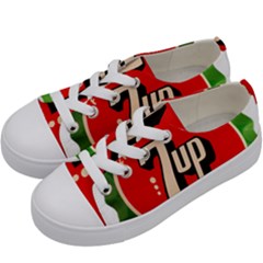 Fresh Up With  7 Up Bottle Cap Tin Metal Kids  Low Top Canvas Sneakers by Celenk