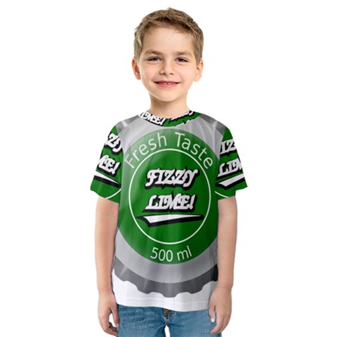 Fresh Taste Fizzy Lime Bottle Cap Kids  Sport Mesh Tee by Celenk