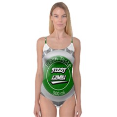 Fresh Taste Fizzy Lime Bottle Cap Camisole Leotard  by Celenk