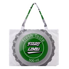 Fresh Taste Fizzy Lime Bottle Cap Medium Tote Bag by Celenk