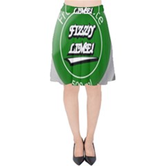 Fresh Taste Fizzy Lime Bottle Cap Velvet High Waist Skirt by Celenk