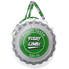 Fresh Taste Fizzy Lime Bottle Cap Giant Round Zipper Tote by Celenk