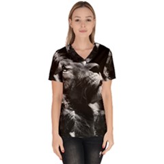 Male Lion Face Scrub Top by Celenk