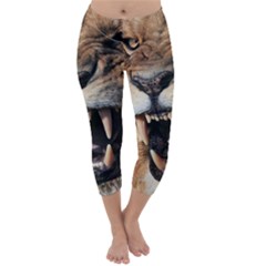 Male Lion Angry Capri Winter Leggings  by Celenk