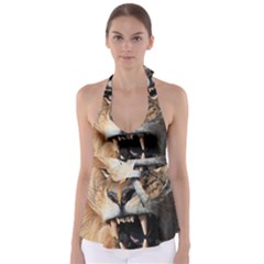 Male Lion Angry Babydoll Tankini Top by Celenk