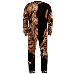 Angry Male Lion Gold Onepiece Jumpsuit (men)  by Celenk