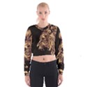 Angry Male Lion Gold Cropped Sweatshirt View1