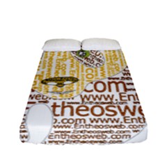 Panda Typography Fitted Sheet (full/ Double Size) by Celenk