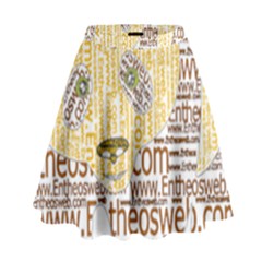 Panda Typography High Waist Skirt by Celenk