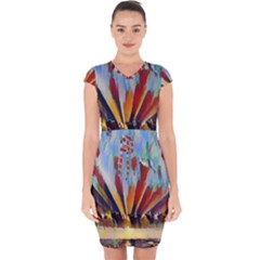 3abstractionism Capsleeve Drawstring Dress  by NouveauDesign