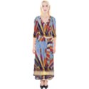 3abstractionism Quarter Sleeve Wrap Maxi Dress View1