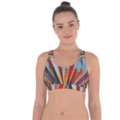 3abstractionism Cross String Back Sports Bra by NouveauDesign