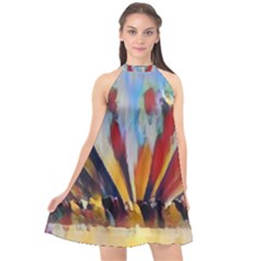 3abstractionism Halter Neckline Chiffon Dress  by NouveauDesign