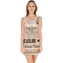 Vintage Newspapers Headline Typography Bodycon Dress View1