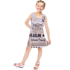 Vintage Newspapers Headline Typography Kids  Tunic Dress by yoursparklingshop