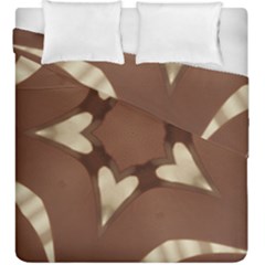 Chocolate Brown Kaleidoscope Design Star Duvet Cover Double Side (king Size) by yoursparklingshop