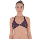 Pink Purple Kaleidoscopic Design Halter Neck Bikini Top View1