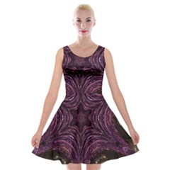 Pink Purple Kaleidoscopic Design Velvet Skater Dress by yoursparklingshop